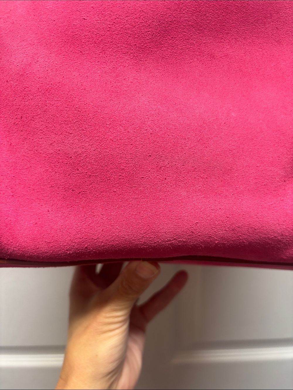 Dooney & Bourke Pink Suede Hobo Shoulder Bag & Brown Leather Trim Gold Hardware - Picture 10 of 11